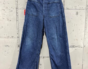 Vintage 70s US Navy Bell Bottom Denim Sailor Pants Stencil Classic