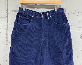 Vintage Blue Corduroy Baggy Shorts Surfer Skater Style