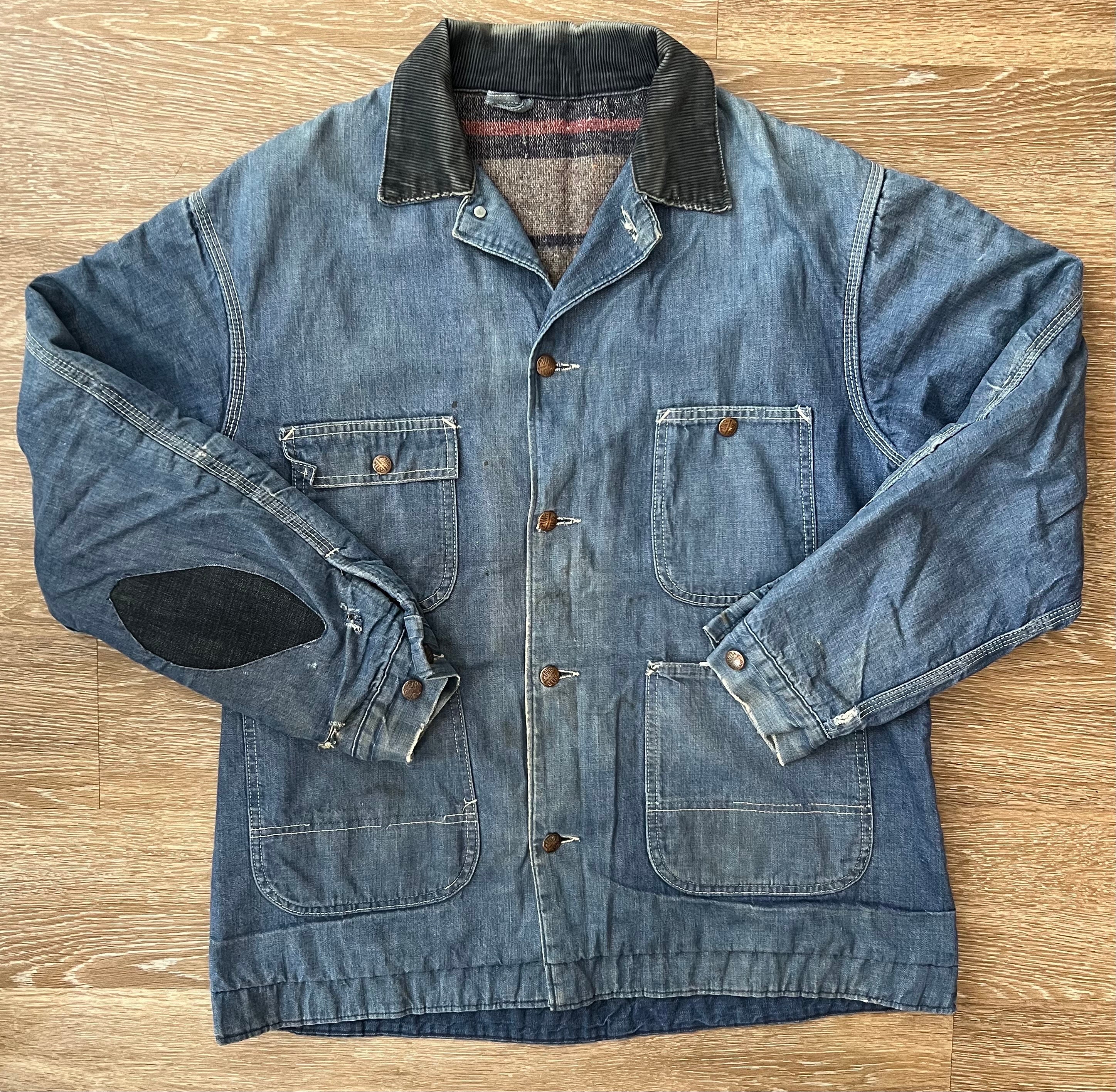 60's Union Made Power House Blanket Lined Denim Chore Jacket 60's Union Made Power House Blanket Lined Denim Chore Jacket