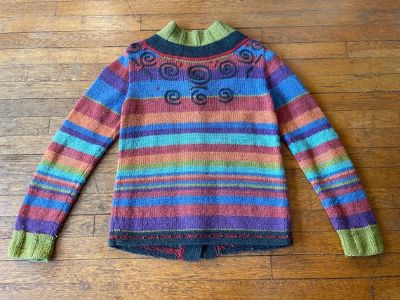 Vintage Newari Hand-Knit in Nepal Wool Button-Up … - image 2