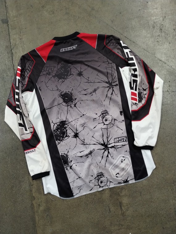 XL 90s IISHIFT Motocross Jersey Shirt Polyester V… - image 2
