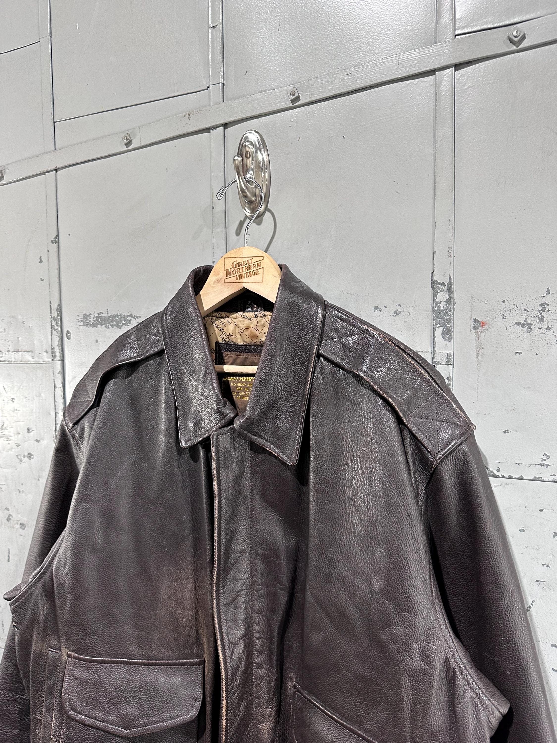 Vintage 90s Flyer's Leather Type A-2 Brown Cafe Style Bomber