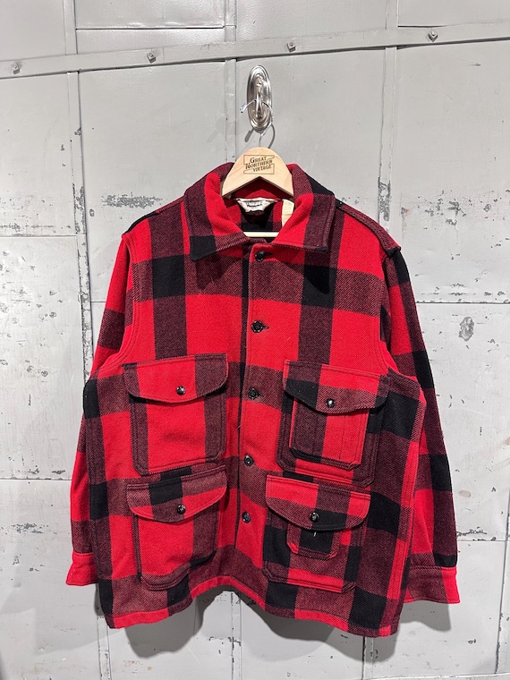Vintage 70s Woolrich Buffalo Plaid Wool Cruiser Style Hunting 