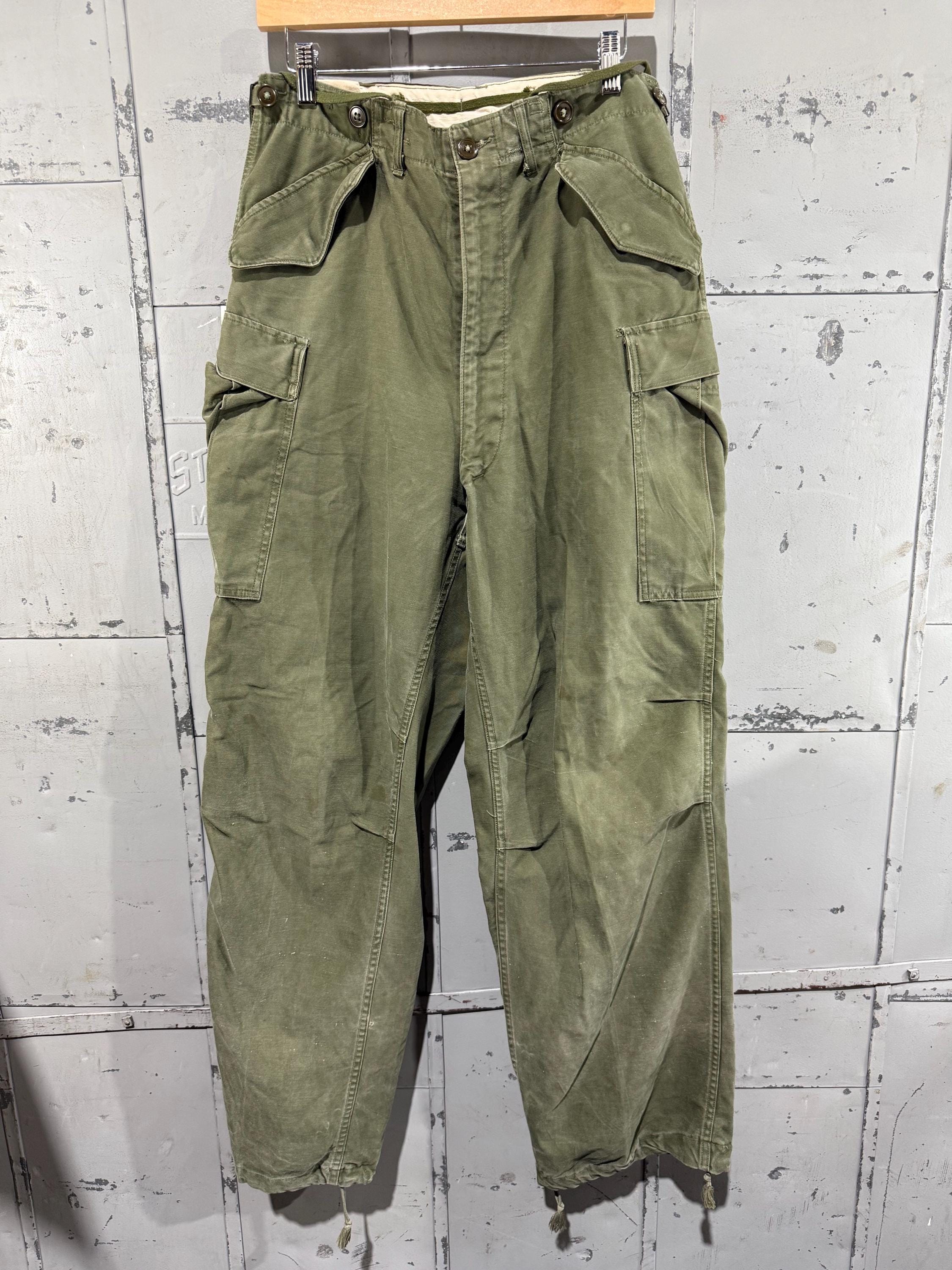 Vintage M51 Field Trousers Cargo Pants OG-107 Korean Baggy