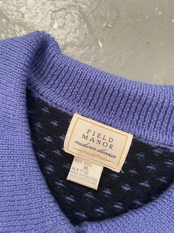 Size XL Vintage 90s Field Manor Patterned Wool Kn… - image 2