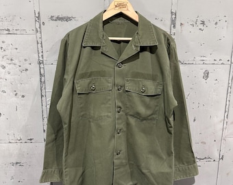 Vintage 1950s M51 Wool Field Shirt Korean War US Army OG 108 Olive