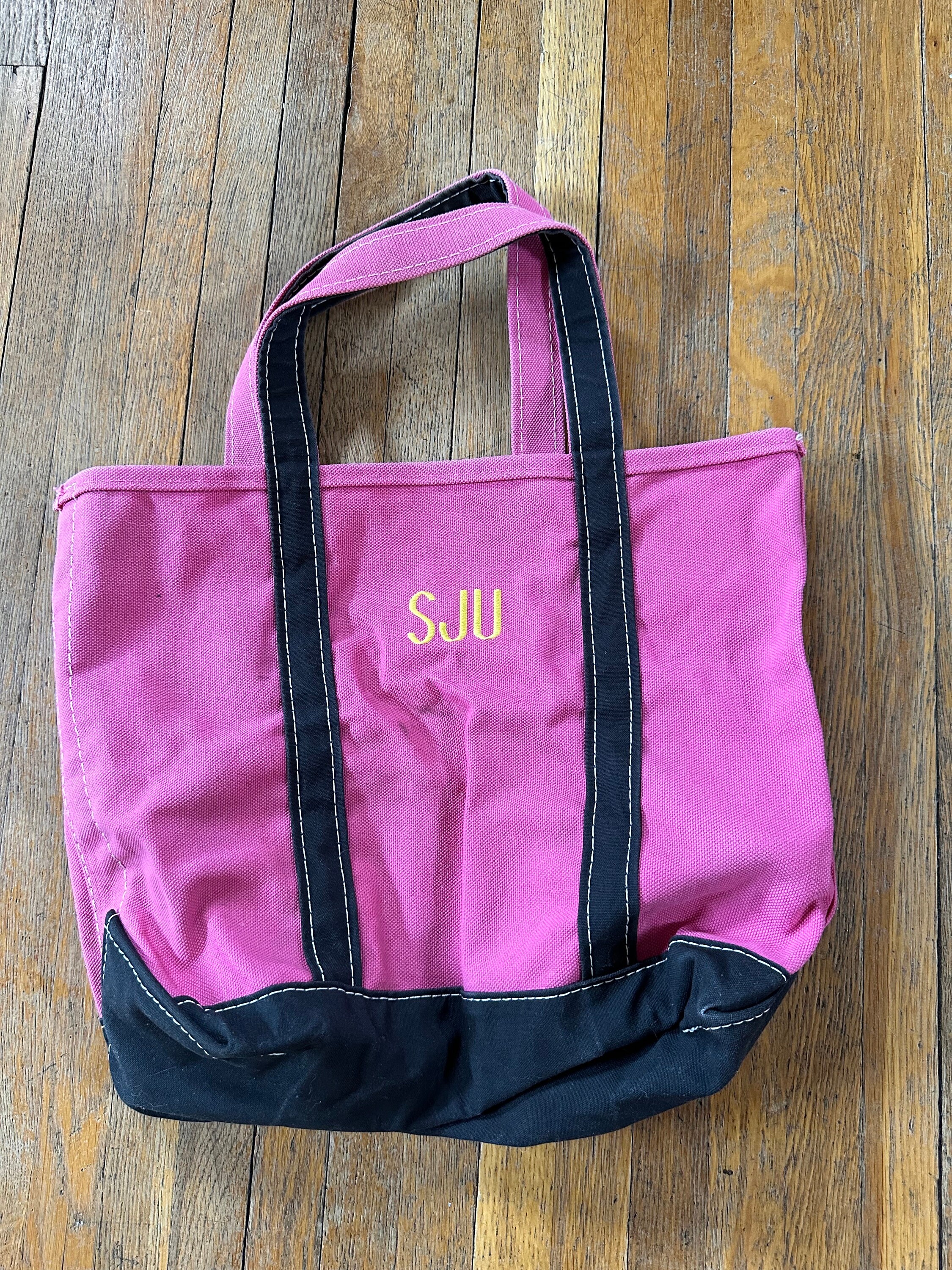 90s LL Bean Boat and Tote Bag Pink Black Barbie 