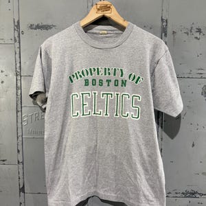 Vintage 80&#39;s Boston Celtics tshirt Property of Boston soft tshirt L