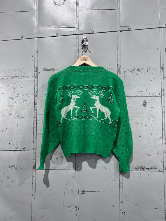 Small 50s Sweater Ski pilgrim  Wool Picture Knit … - image 7
