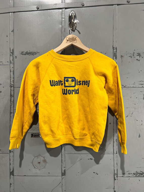 14 60s vintage Kids Walt disney world sweatshirt yellow