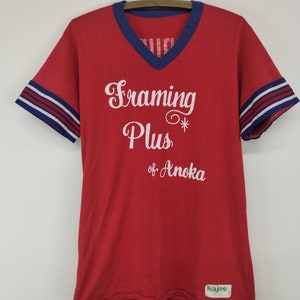 L T-shirt en jersey Kajee années 70 rayé rouge années 70 années 80 années 90 sport