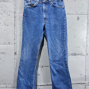90s 32 waist Orange Tab Levi’s 517 boot cut denim jeans cowboy western style