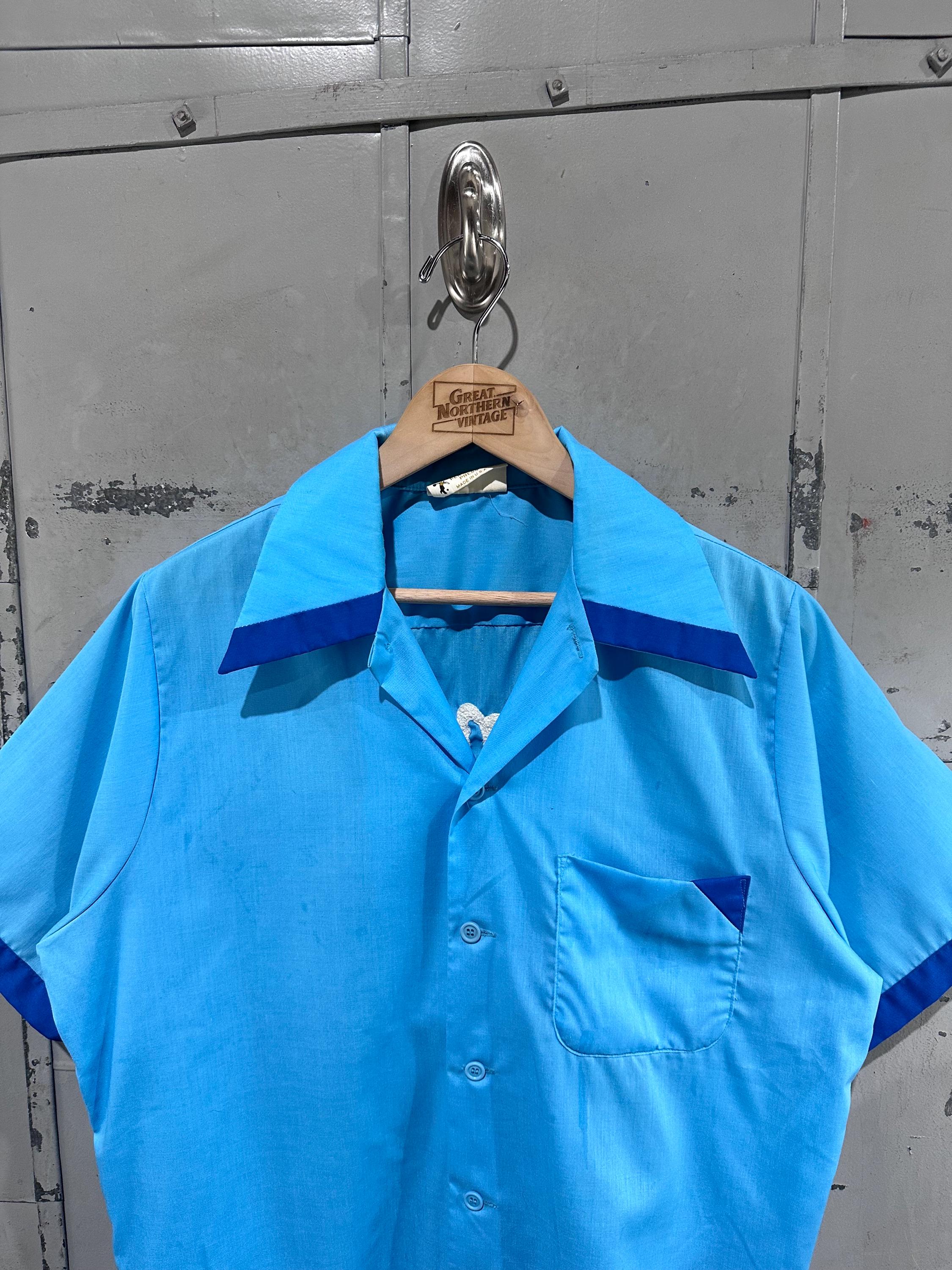 True Vintage 70's King Louie Brand Cyan Chain Stitch 