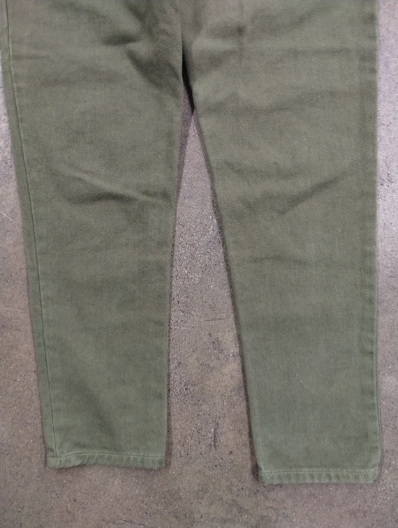 27x29.5 90s Guess Jeans Olive Green Wash Tapered … - image 4
