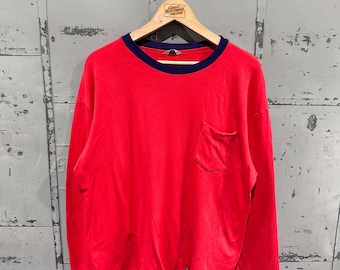 True Vintage 60s Sears Sportswear Brand Cherry Red Thermal Cotton
