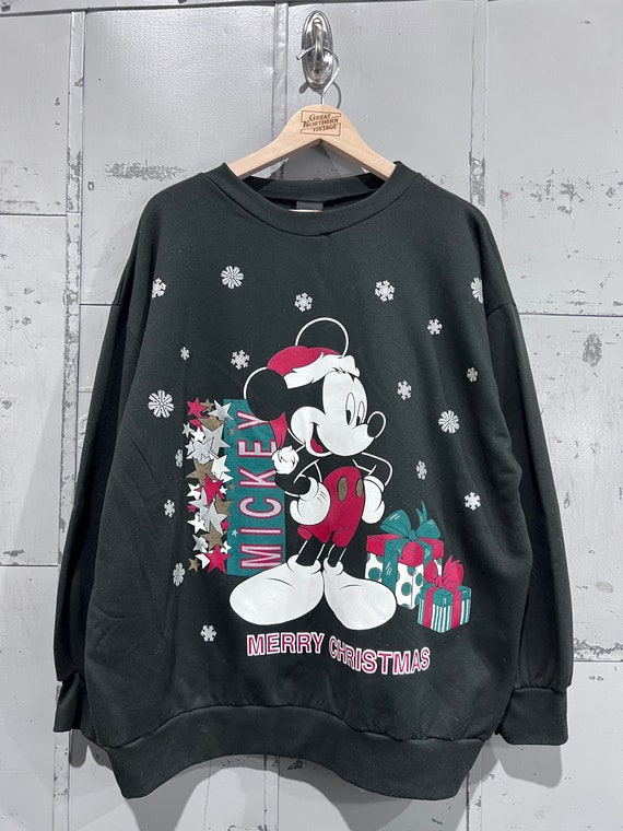 90s, XL Disney Mickey Mouse Christmas crewneck swe