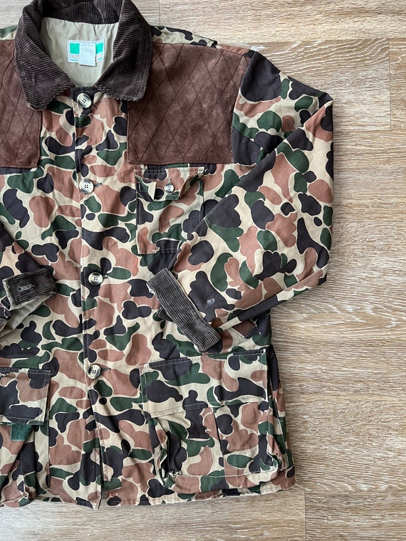 Vintage 80s Game Winner Sportswear Hunting Shooting Field Jacket Coat Size Large Duck Camouflage