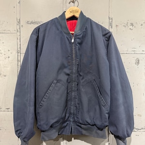 Vintage Cropped Work jacket quilted bomber style D pockets faded workwear