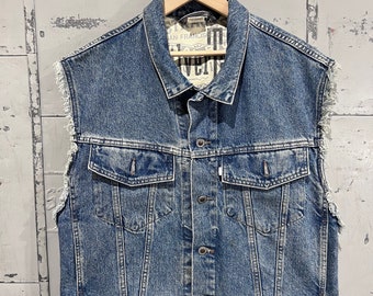 Levi's Men's Cut off Denim Vest/jean Vest - Etsy