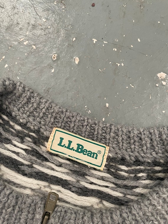 Size Large Vintage 80s LL Bean Patterned Zip Up W… - image 4