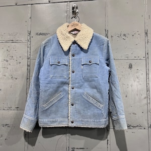 Levi&#39;s Big E Trucker Sherpa-Cordjacke in Hellblau im Distressed-Look