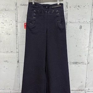 パンツ 1990s dark navy wool buggy slacks old 1990s dark navy wool buggy slacks old