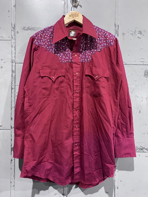Vintage des années 80-90 pour homme vintage Wrangler Extra Long Tails USA Pearl Snap deux poches Pearl Snap Denim Cowboy chemise boutonnée 54 poitrine 2XL - France