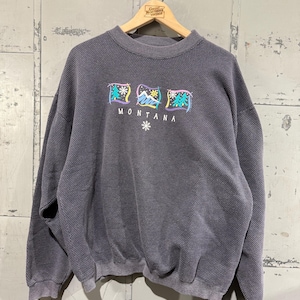 Sudadera de cuello redondo para exteriores de Montana vintage con aspecto retro y copos de nieve para esquí de invierno