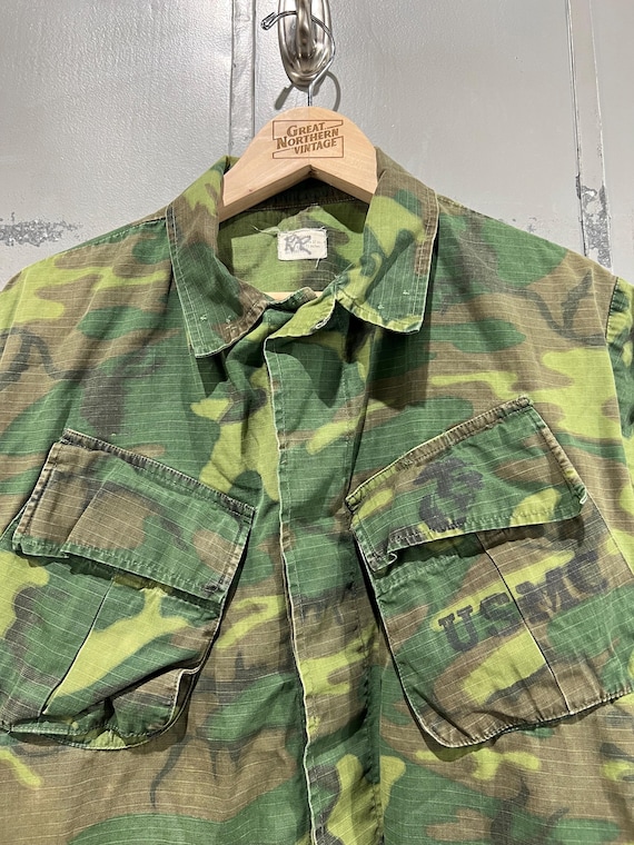 70's 4th Pattern Jungle Shirt Vietnam Button up Shirt Ripstop