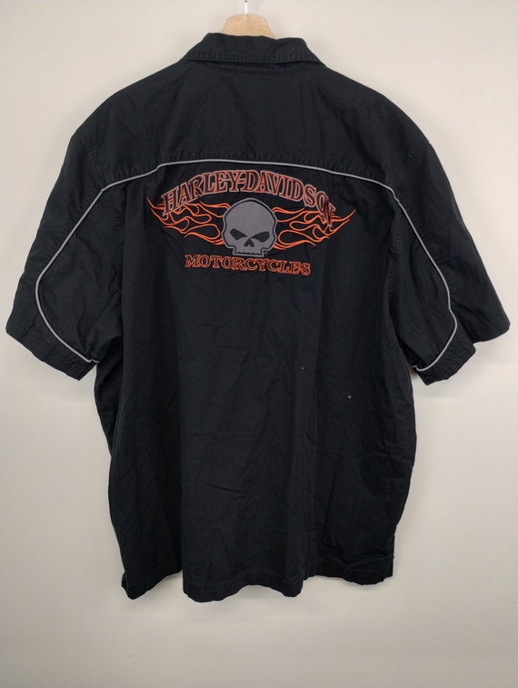 XXXL 90s Harley Davidson Logo Gray Biker Black Co… - image 1