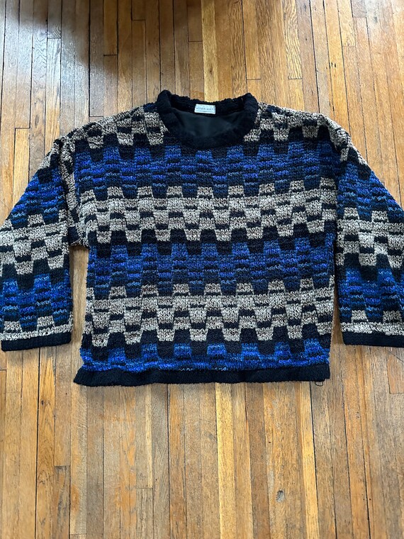 Vintage Sweater Crewneck Knit Colorful Pattern Abstract Stripes Men’s XL