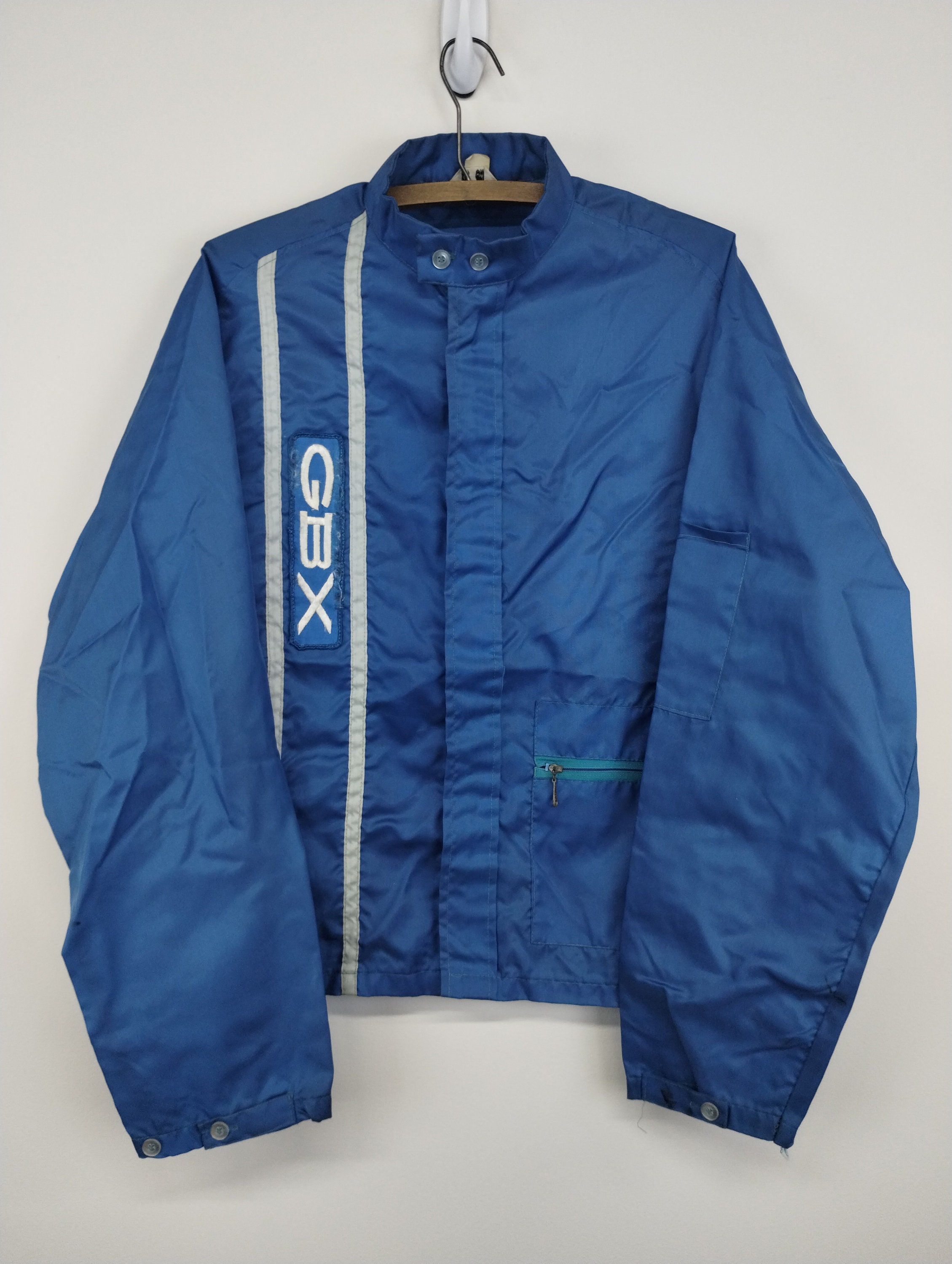 M 70's Swingster GBX Grain Belt Beer Malt Liquor Blue Nylon M 70's Swingster GBX Grain Belt Beer Malt Liquor Blue Nylon
