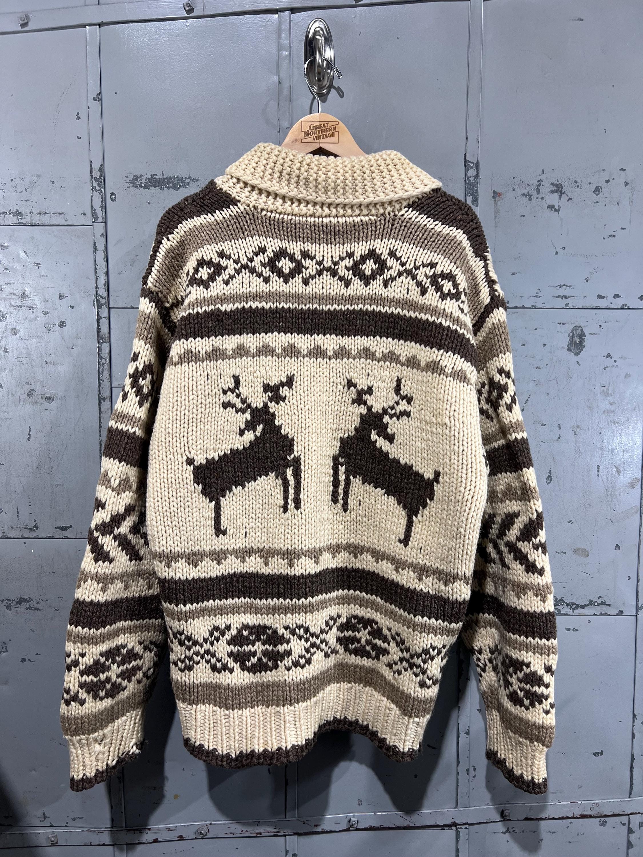 CANADA カナダ製　Cowichan Sweater カウチン TALON 美品 XL相当 カウチン セーター ニット トナカイ カナダ製 カナ