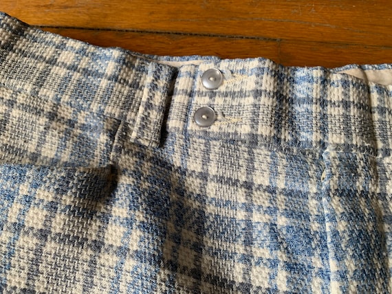 70s 37x30.5 Plaid Flared Pants - image 4