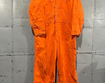 Macacão de trabalho HBT, estilo prisão, estilo laranja, estilo prisão, estilo mecânico desgastado, tamanho 48, da GO-PFR, fabricado pela Union dos anos 60