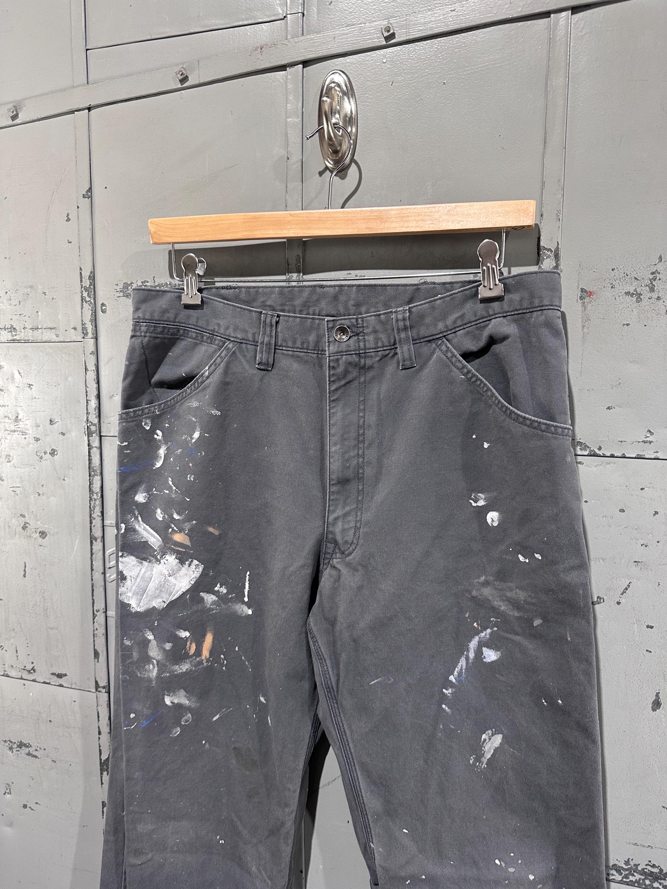 Vintage Gap Workwear Gray Utility Painter Paint Splattered Cotton