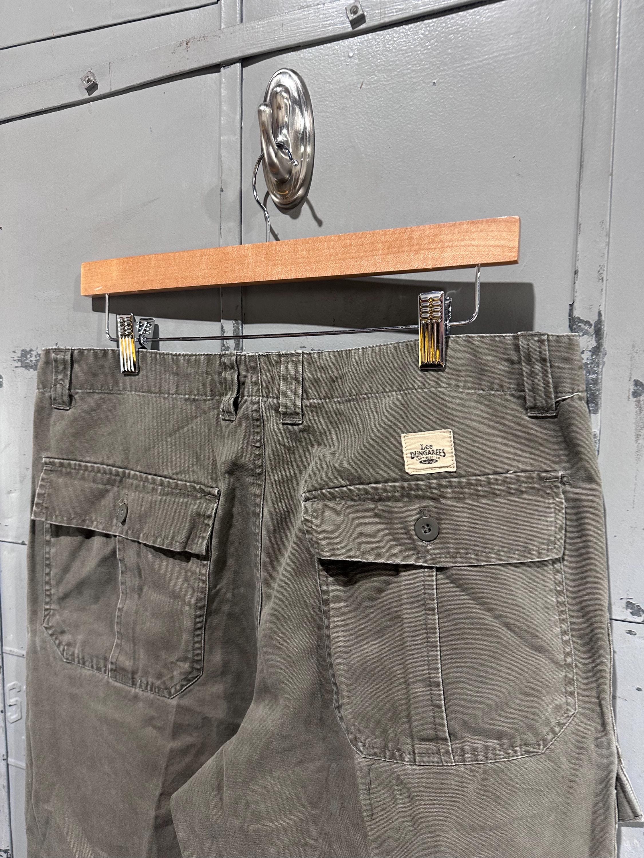 Vintage 90s Lee Dungarees Utility Workwear Green OG 107 Military