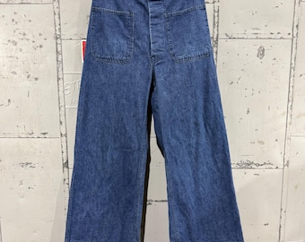 Vintage 70s 80s Seafarer Navy Bell Bottom Jeans – Men's High Waist