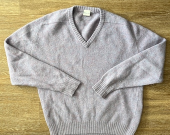 Vintage Wool Lilac V Neck Sweater