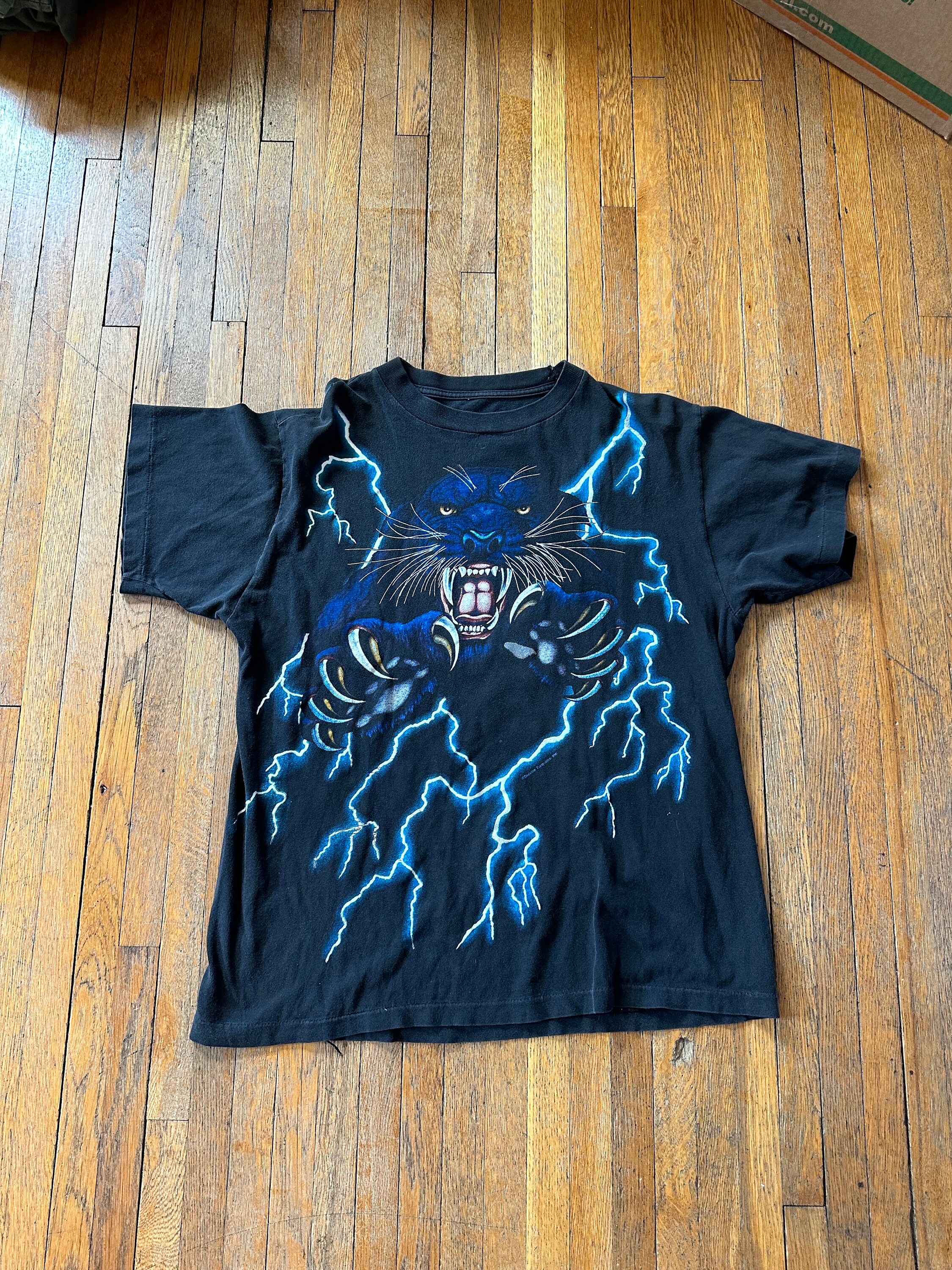 90's American Thunder Panther Tshirt Black Lightning All 90's American Thunder Panther Tshirt Black Lightning All