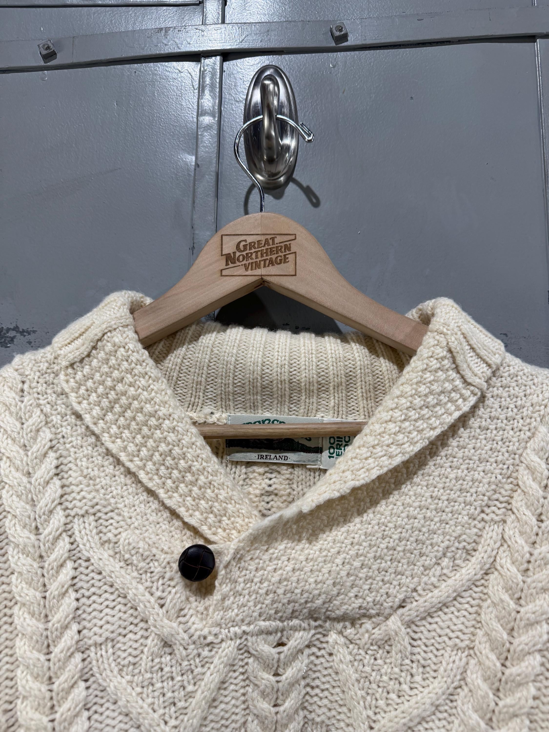 vintage fisherman knit 異素材 ボタン カーディガン vintage fisherman knit 異素材 ボタン カーディガン