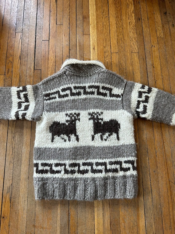 Deer cowichan sweater vintage made in Canada hand… - image 4