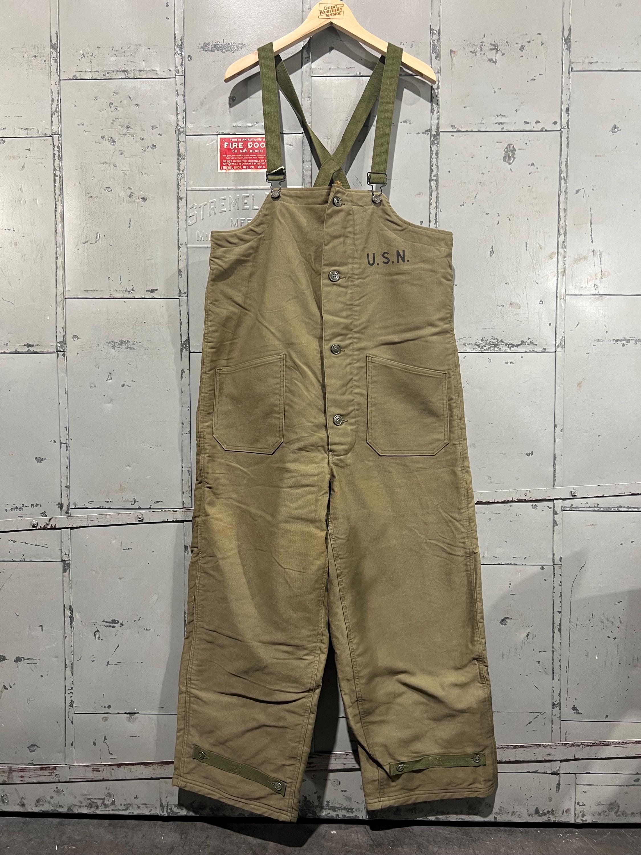 高感度ショップで2023年売れたブランド Medium 40s 50s US Navy Cold Weather Deck Overalls Bibs パンツ