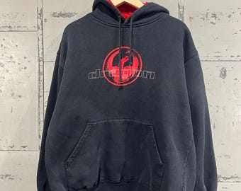 Vintage 1990s Y2K Dragon brand Hoodie sweatshirt dragon optics eyewear snowboard skate skateboard skater