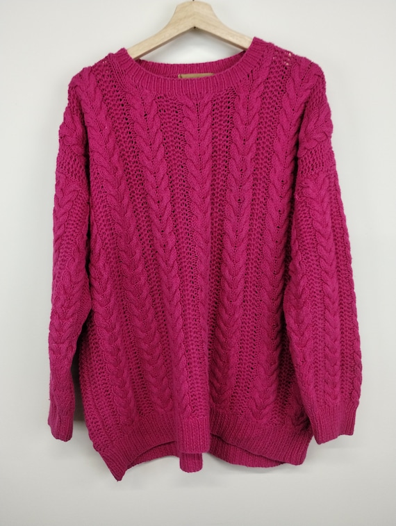 M 90s Jones New York Pink Knit Sweater 1990s 1980s