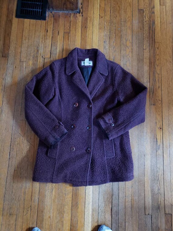 90's LL Bean fleece jacket double breasted red ou… - image 1
