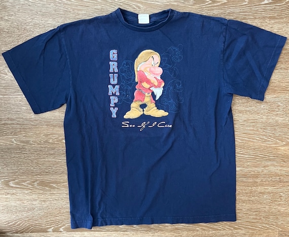 2000s Grumpy Snow White Navy T Shirt Xl Disney - image 1