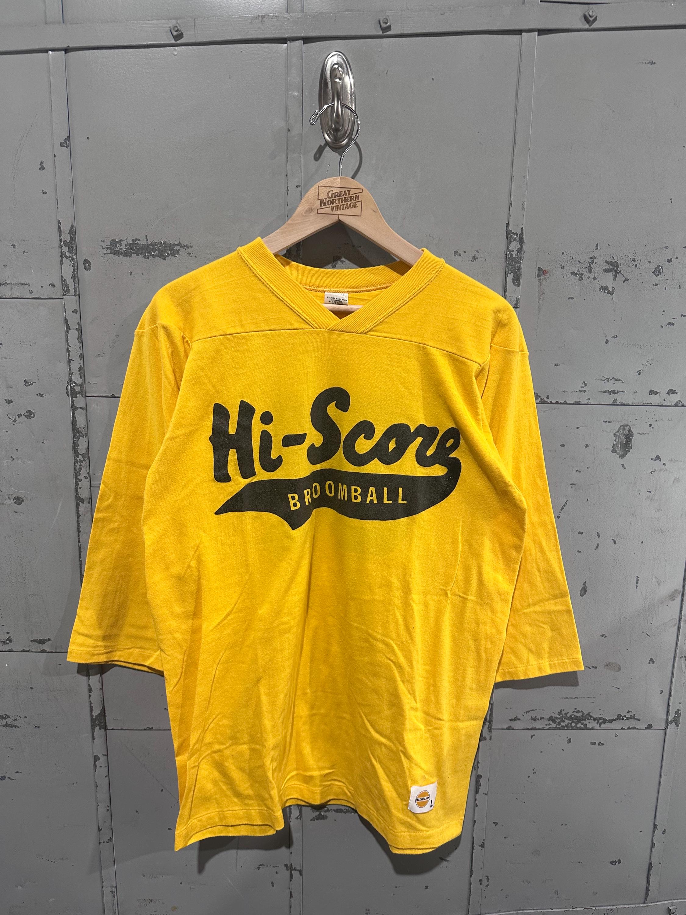 【Vintage】70s フットボールt footballt イエロー True Vintage 70s Medallion Cotton Blend Mustard Yellow Hi-score