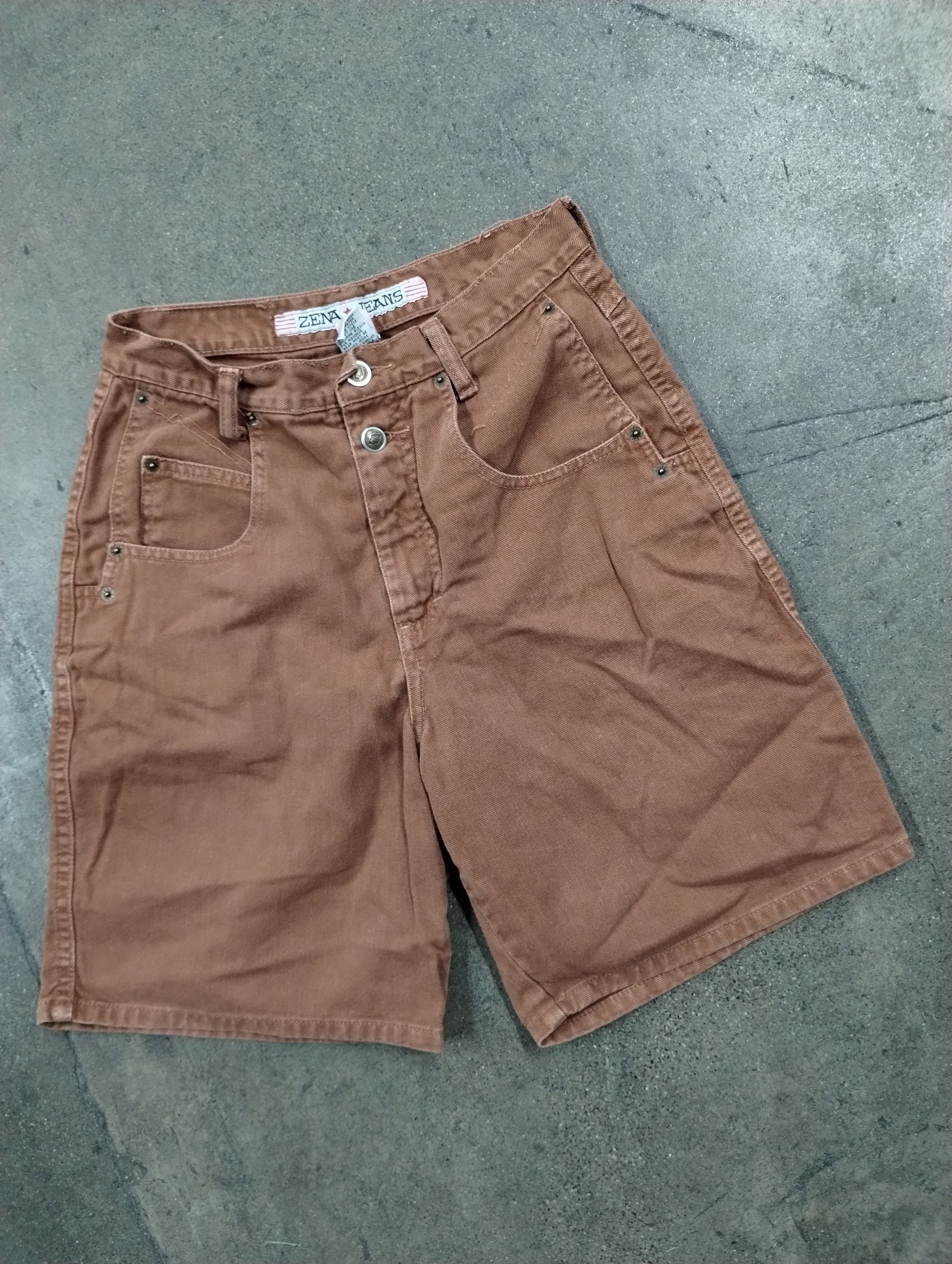 Brown denim best sale shorts