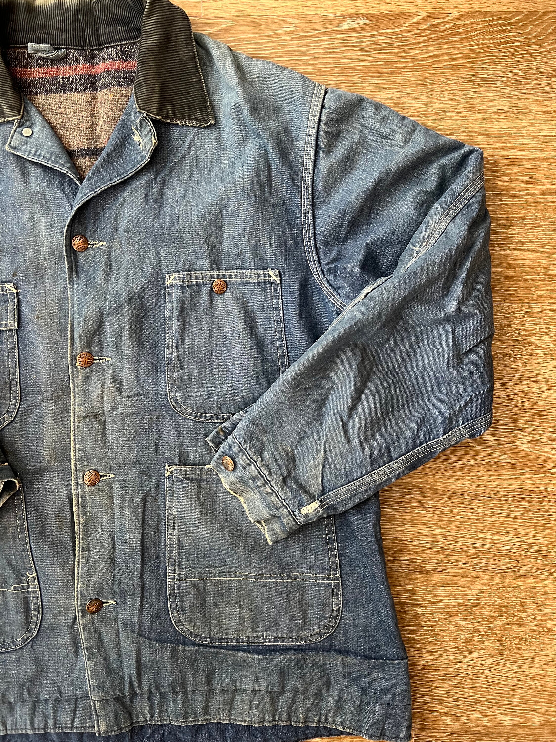 60s Union Made Power House Blanket Lined Denim Chore Jacket